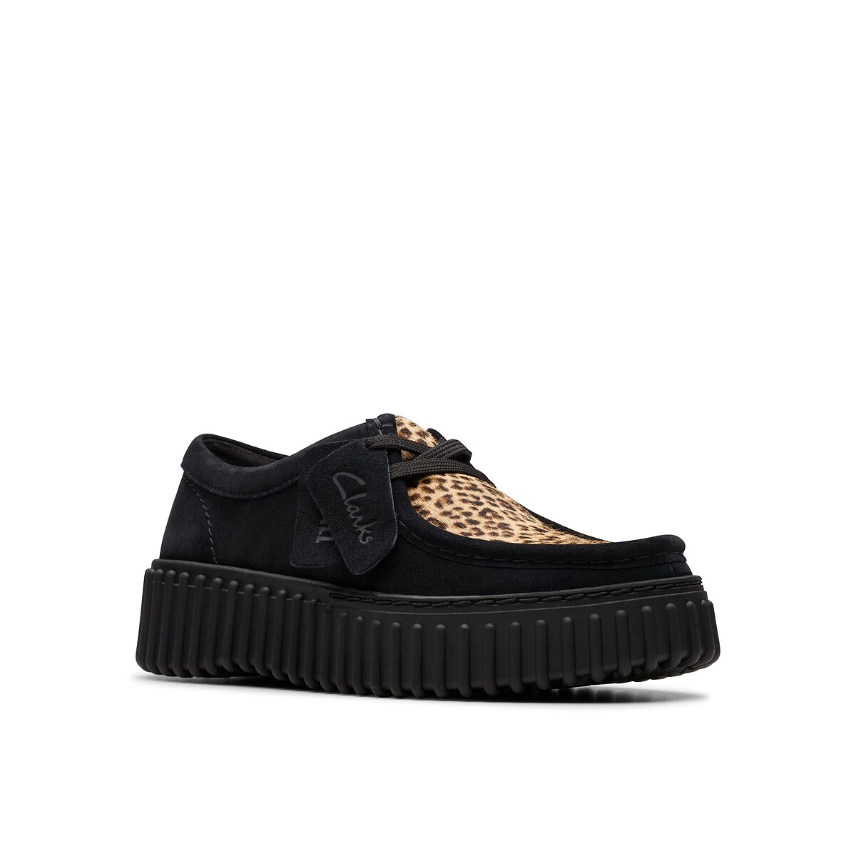 Torhill Bee Suede Shoes black/leopard print, CLARKS