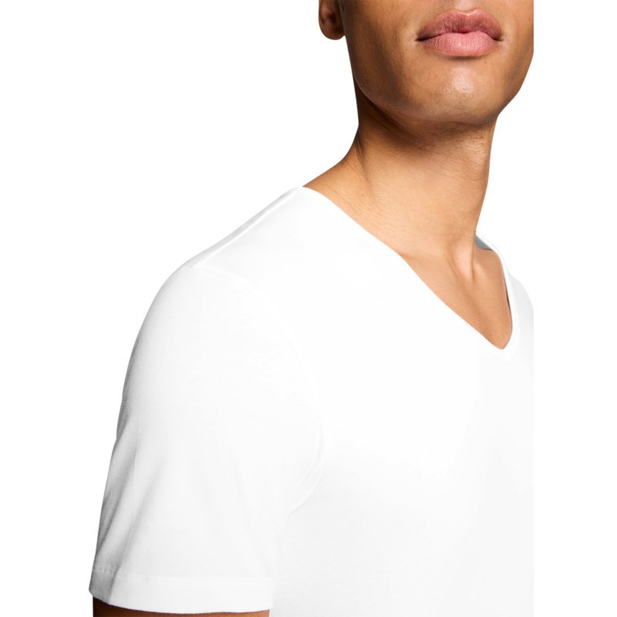 Lot de 2 t-shirts en coton blancs à coupe droite et de cols en v blanc, LEVI'S