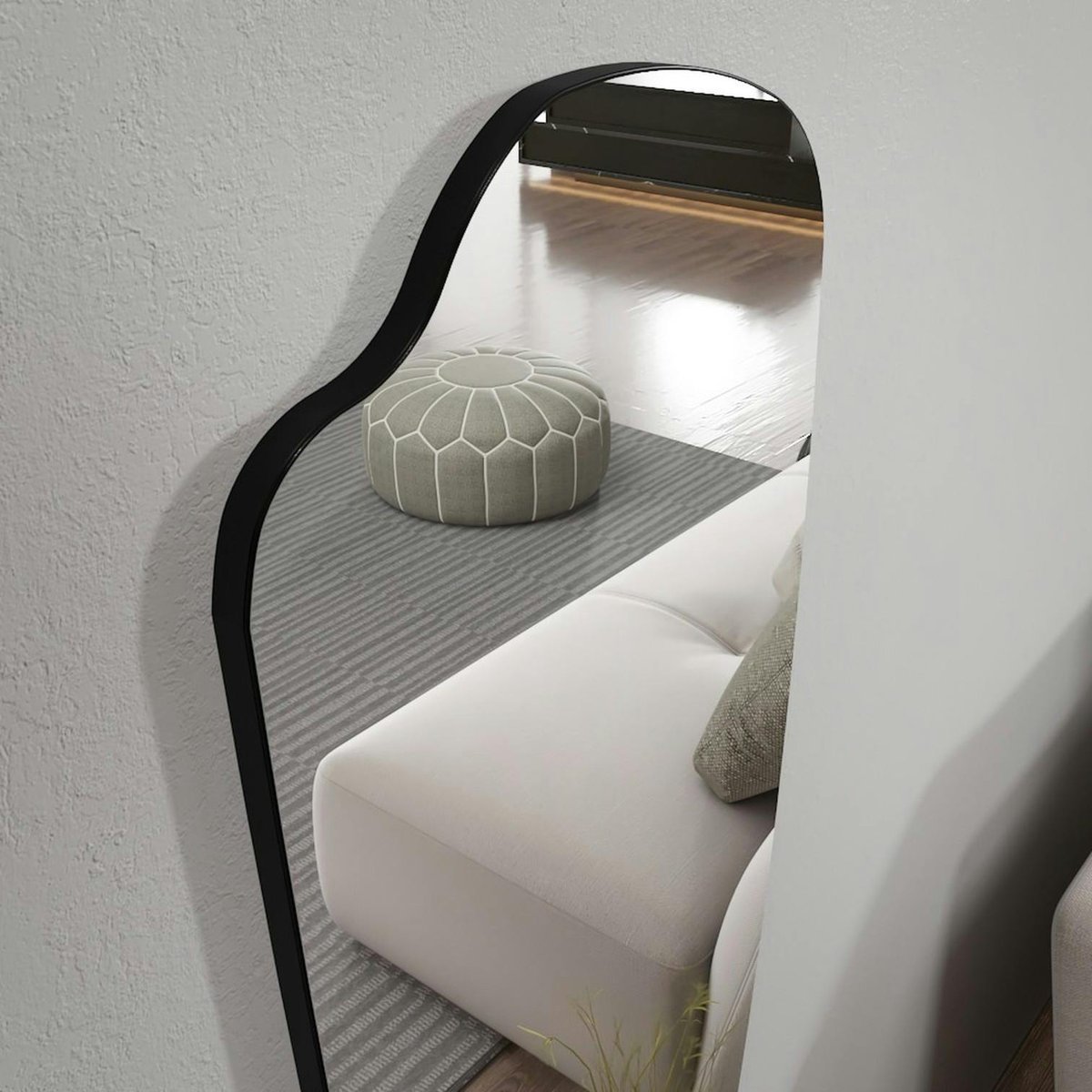 Miroir mural organique 120 cm - chambre, entrée CODY noir, PIER IMPORT