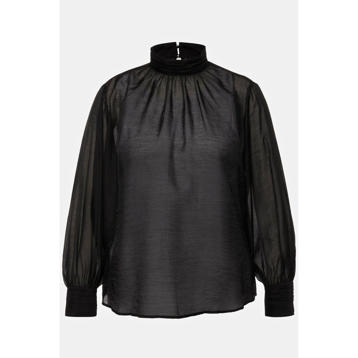 Blouse en Lyocell à manches longues et col noir, ULLA POPKEN