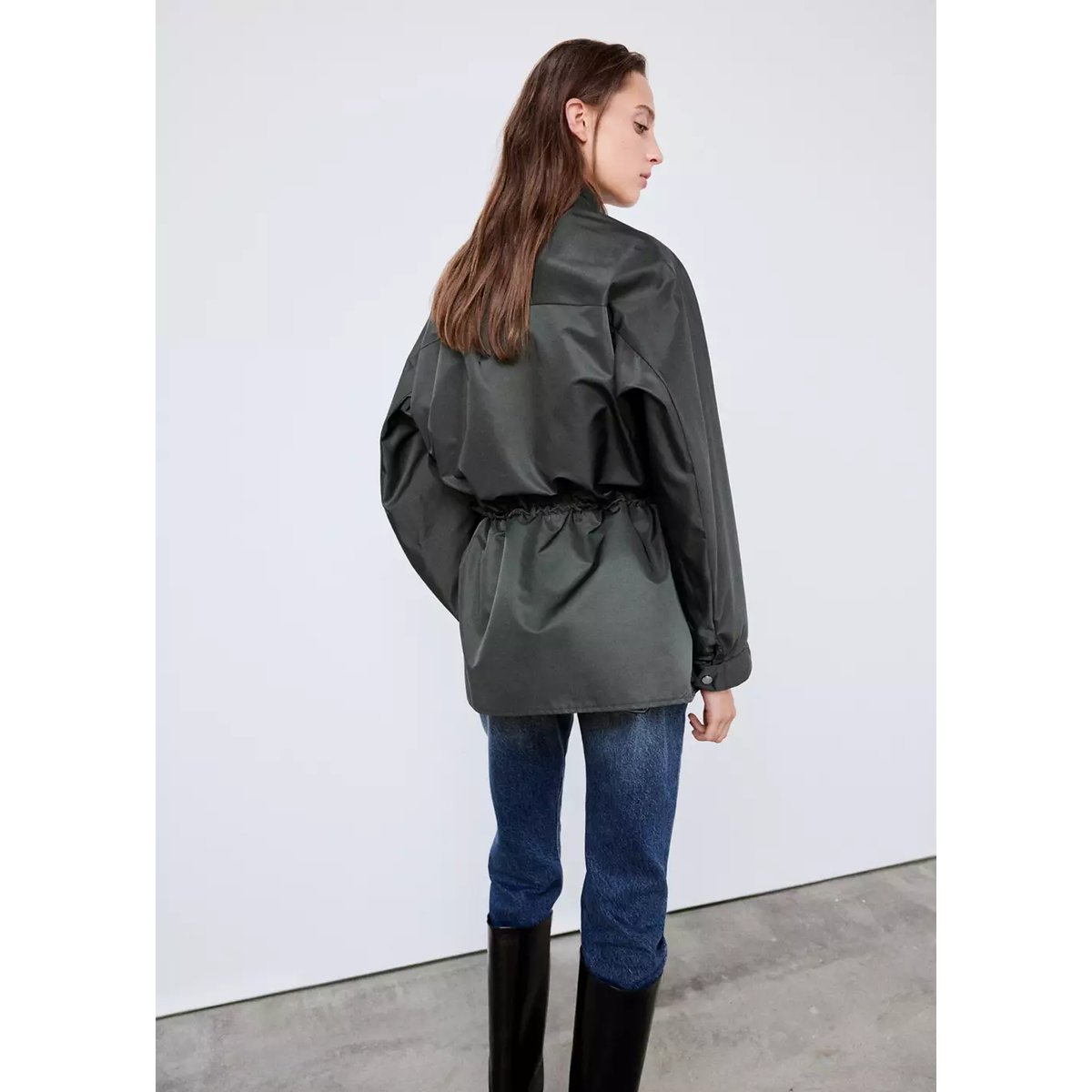 Veste à col montant gris, MANGO
