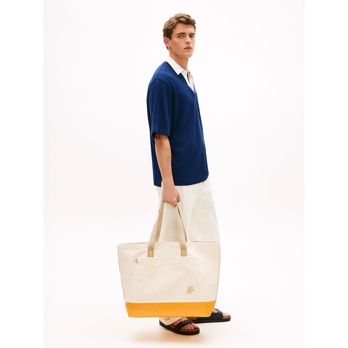 Sac tote bag en toile, TH SUMMER CANVAS beige, TOMMY HILFIGER