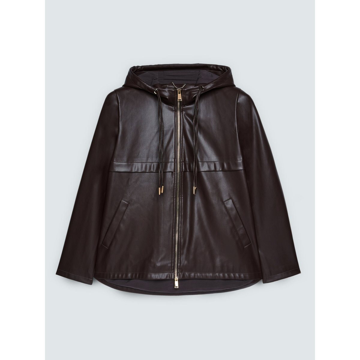 Veste biker avec capuche marron, FIORELLA RUBINO