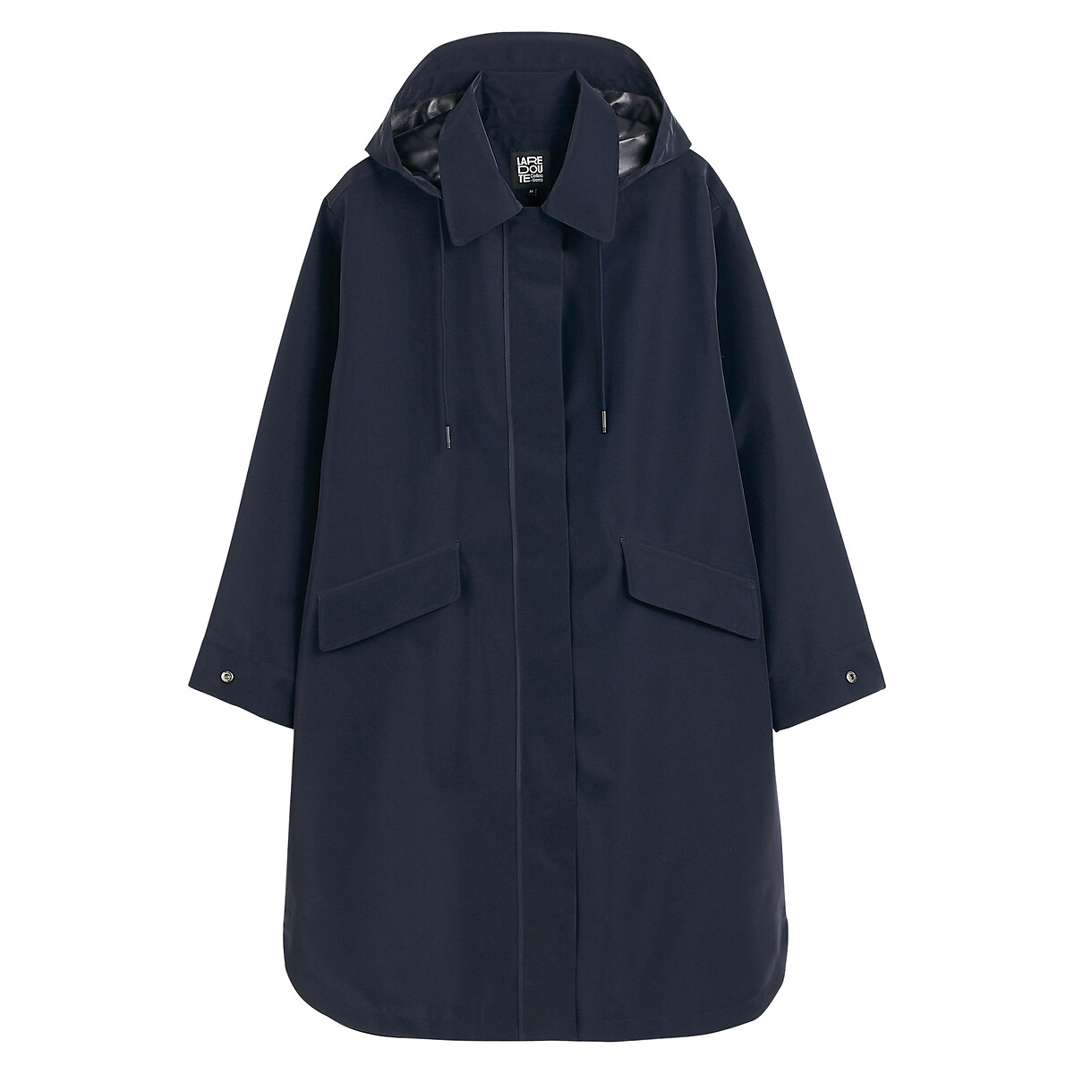 Signatures Prisca Oversized Waxed Jacket with Hood navy blue, LA REDOUTE COLLECTIONS