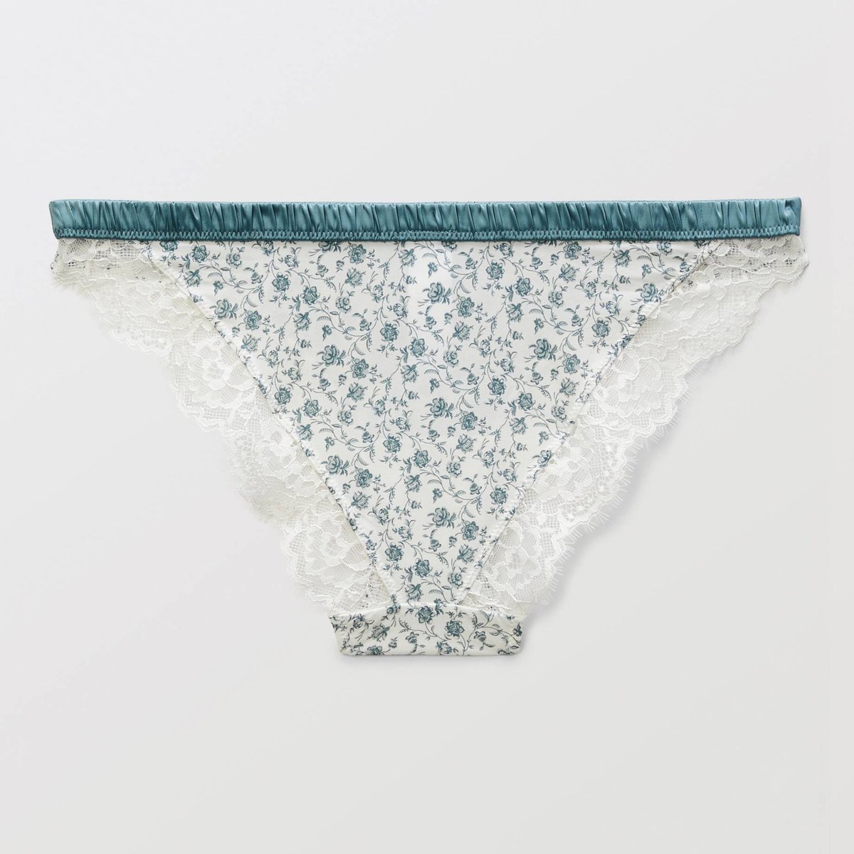 Culotte ZOE en microfibre imprimée et dentelle ecru, MONOPRIX