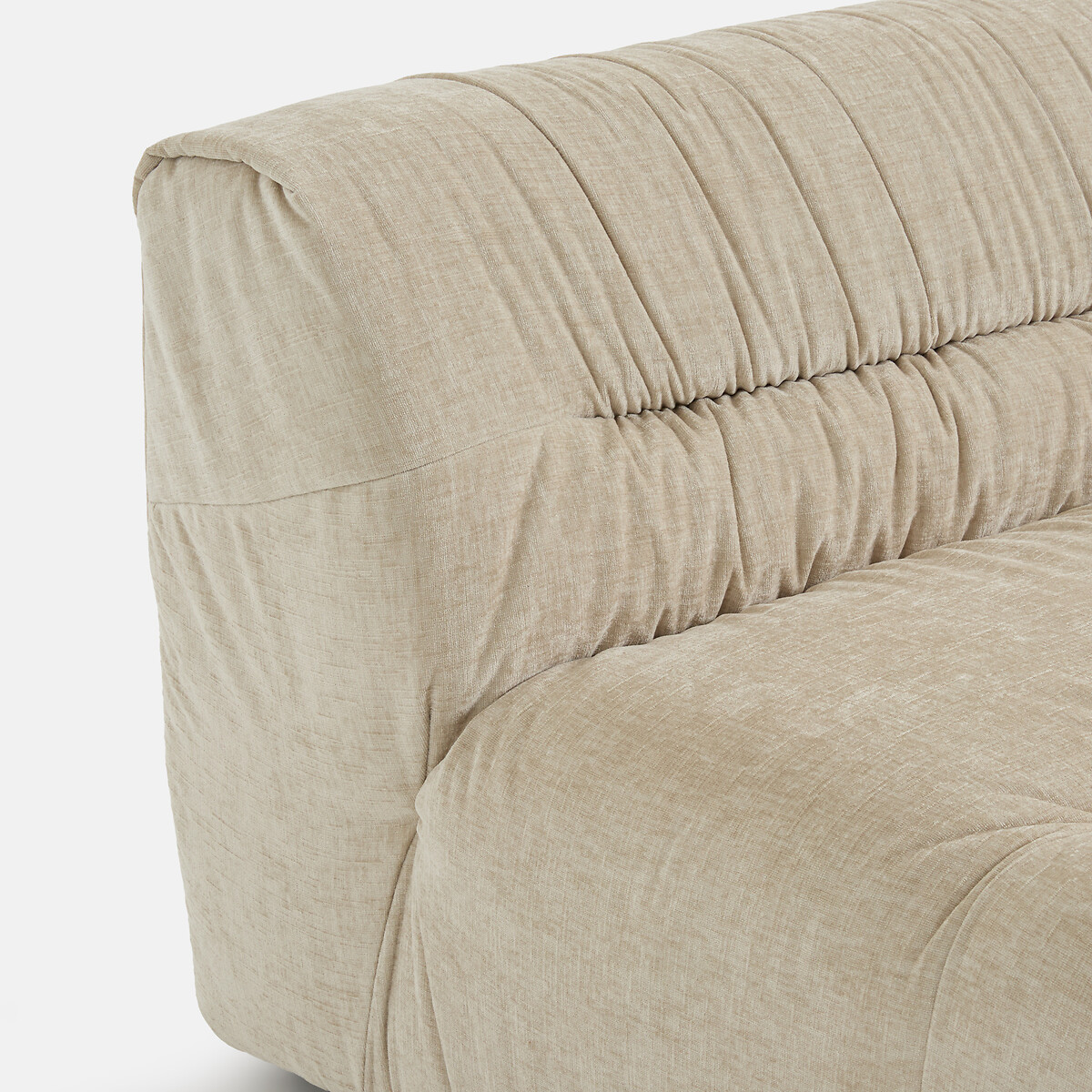 Loungestoel-element voor modulaire bank, in gevlamd chenille, SWEETY beige , LA REDOUTE INTERIEURS