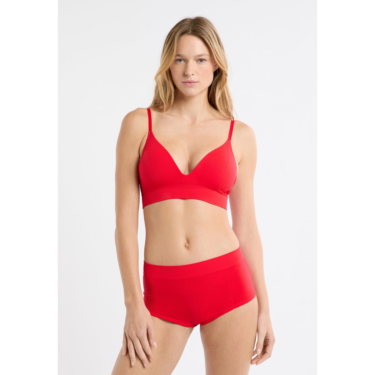 Soutien-gorge brassière push-up EFFORTLESS rouge, ETAM