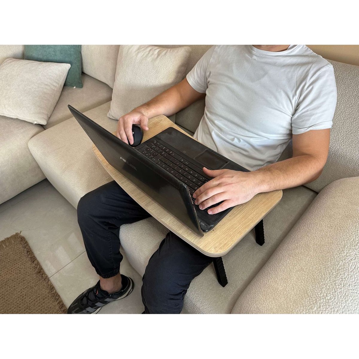Support d'ordinateur portable beige, TOILINUX