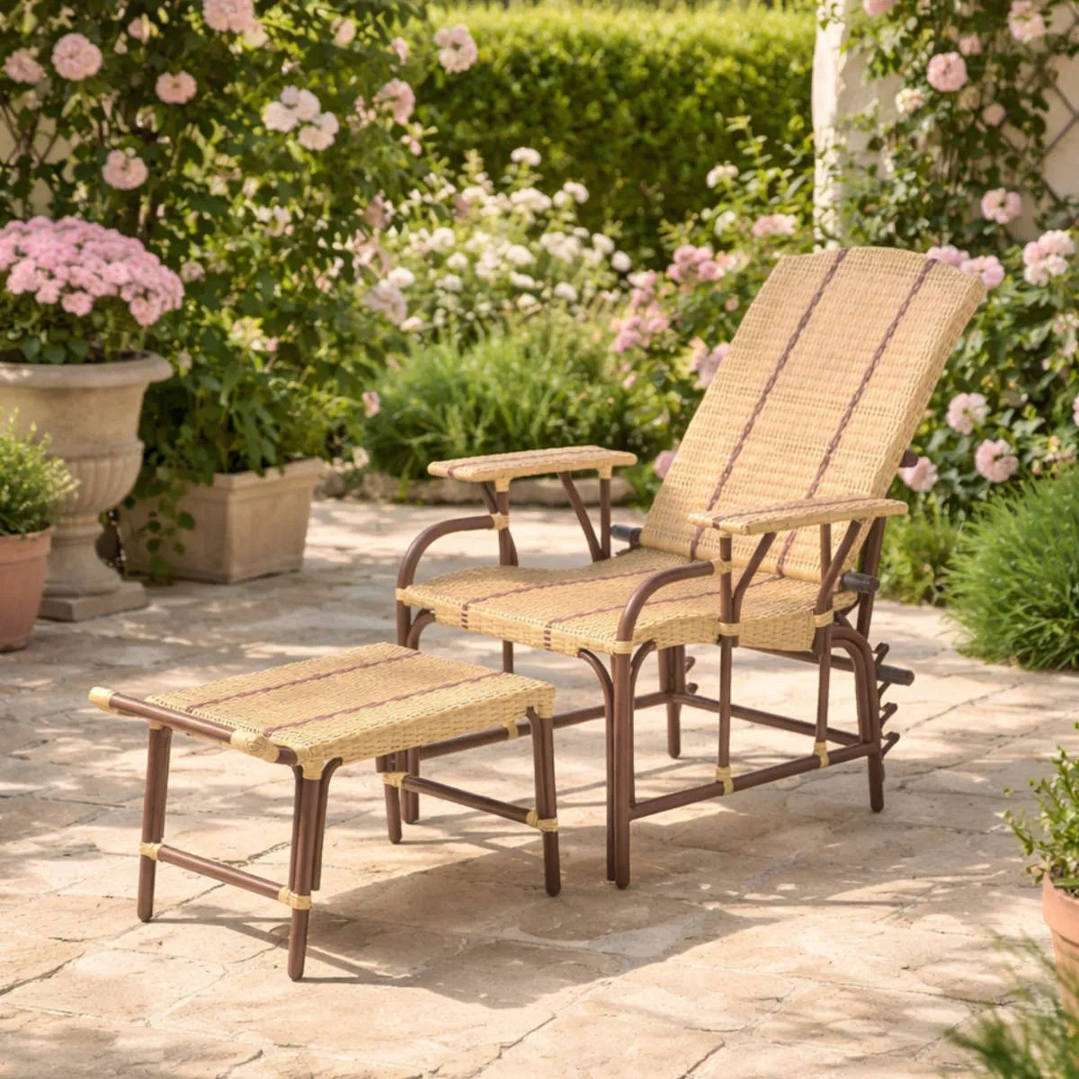Chaise longue en résine BELLE EPOQUE marron, KOK
