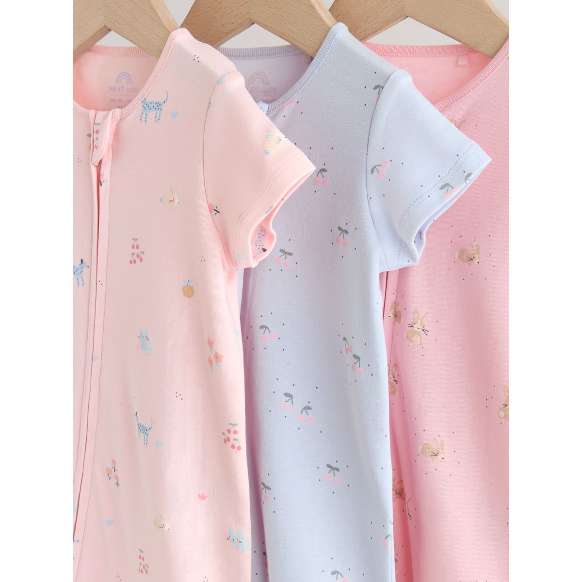 Barboteuse zippée double sens, lot de 3 rose/bleu, NEXT