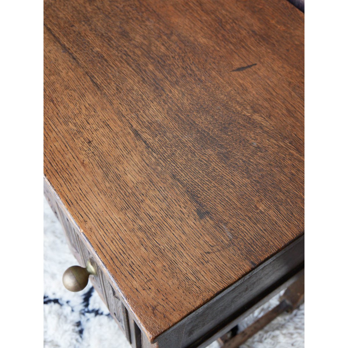 Bureau ancien en bois et boules laiton Edouard N°1119 - Bon état bois foncé, DEBONGOUT