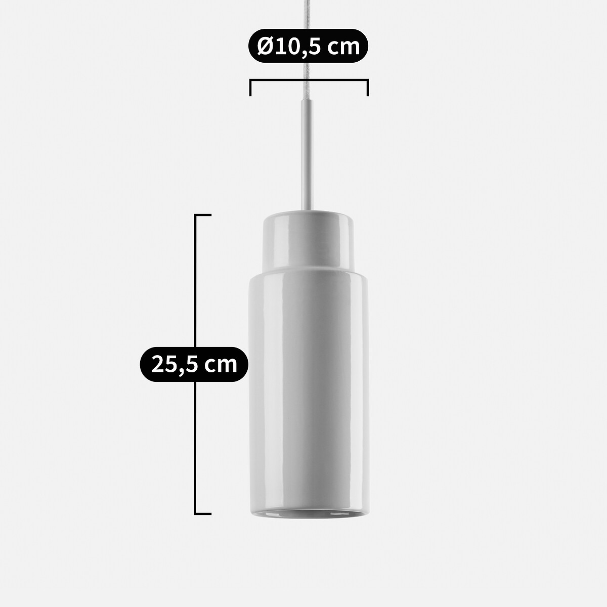 Lámpara colgante de cerámica Ø 10,5 cm, Épopée crudo, LA REDOUTE INTERIEURS