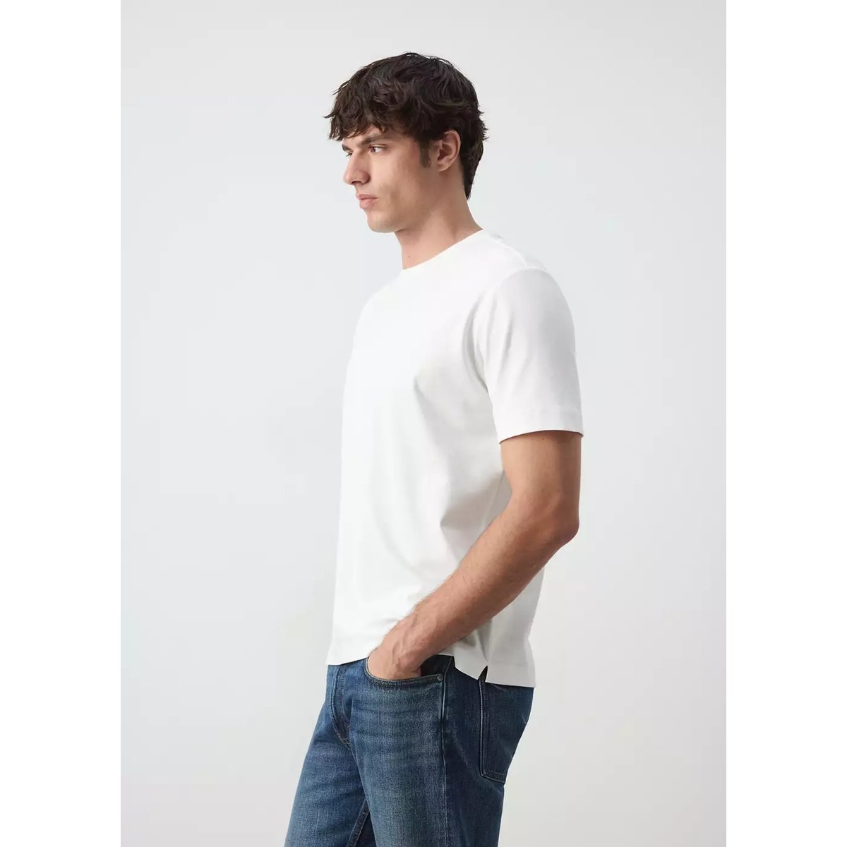 T-shirt 100 % coton regular-fit blanc, MANGO MAN