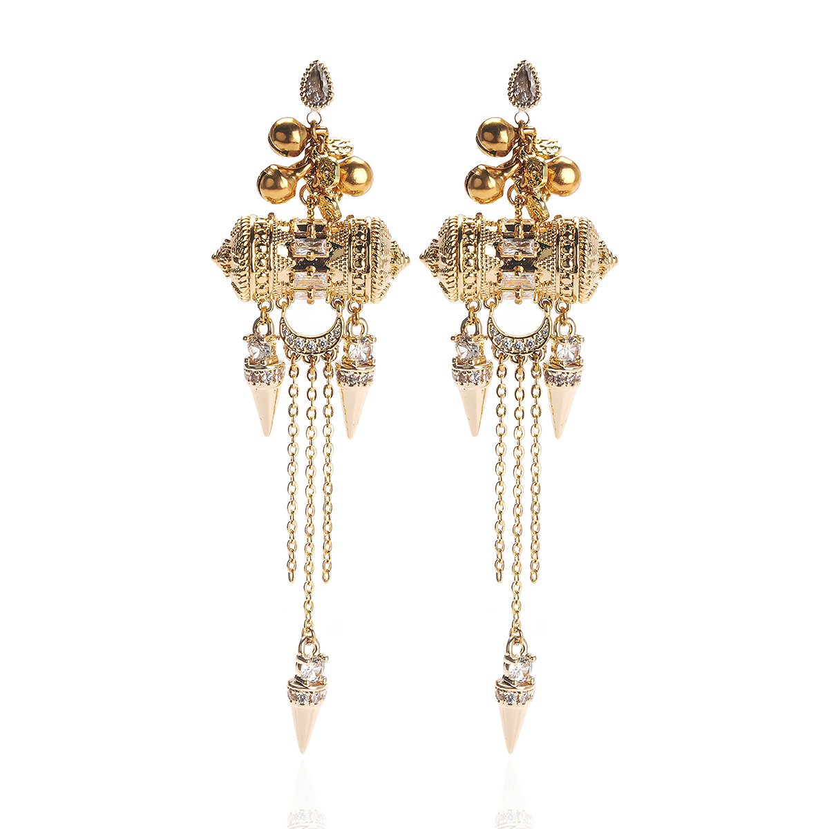 Boucles d'oreilles pendantes avec chaînes MALYA doré, HIPANEMA