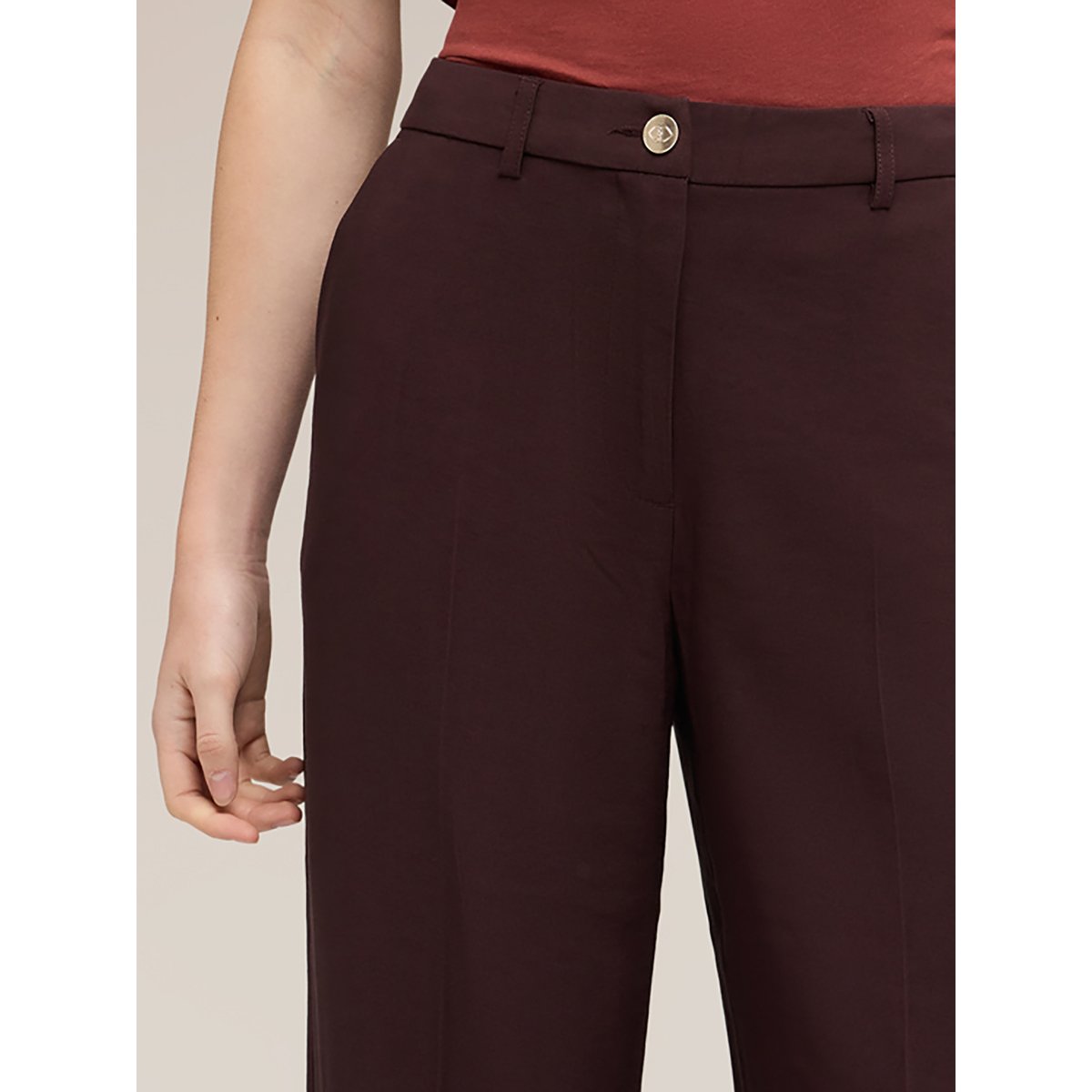 Pantalon palazzo marron, MOTIVI
