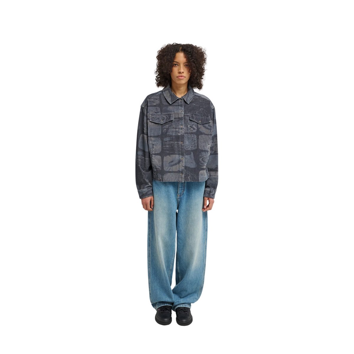 Chemise manches longues en velours côtelé PRINTED CORD bleu analog, ELEMENT
