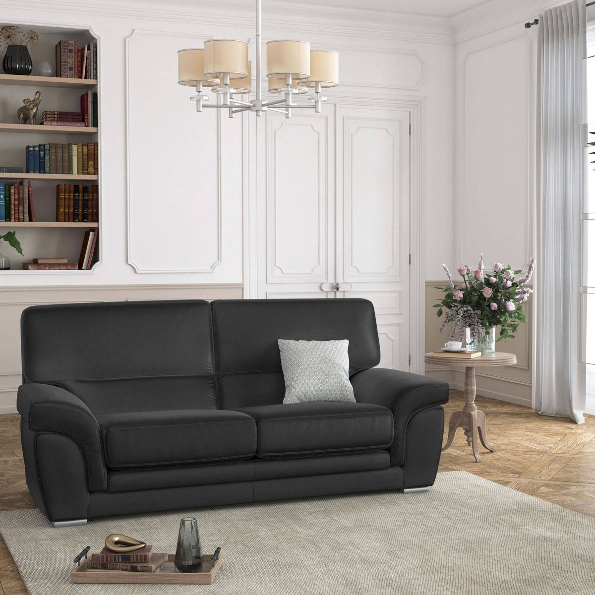 Canapé cuir - VITTORIA anthracite, CAMIF