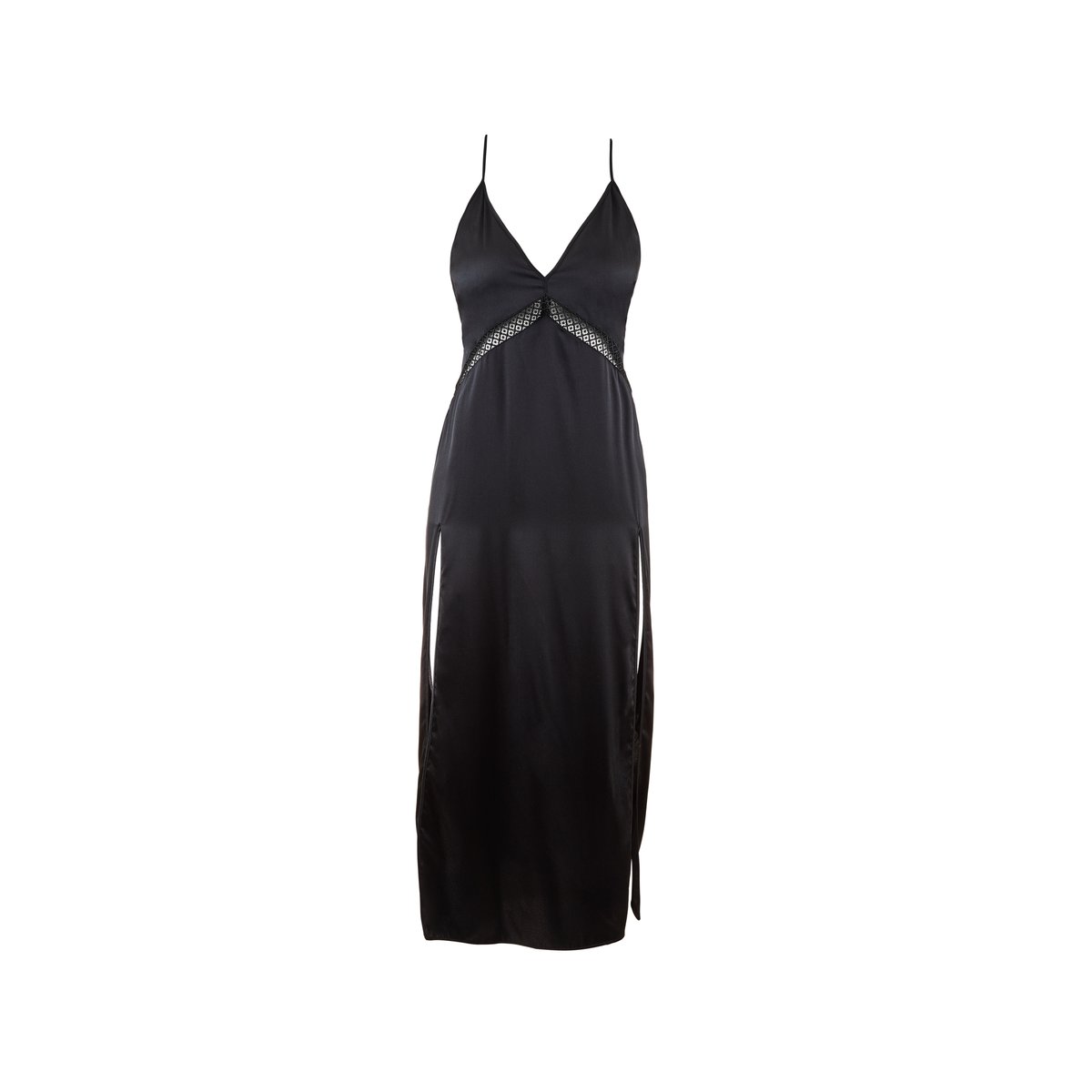 Nuisette longue Silk Desire noir, AUBADE