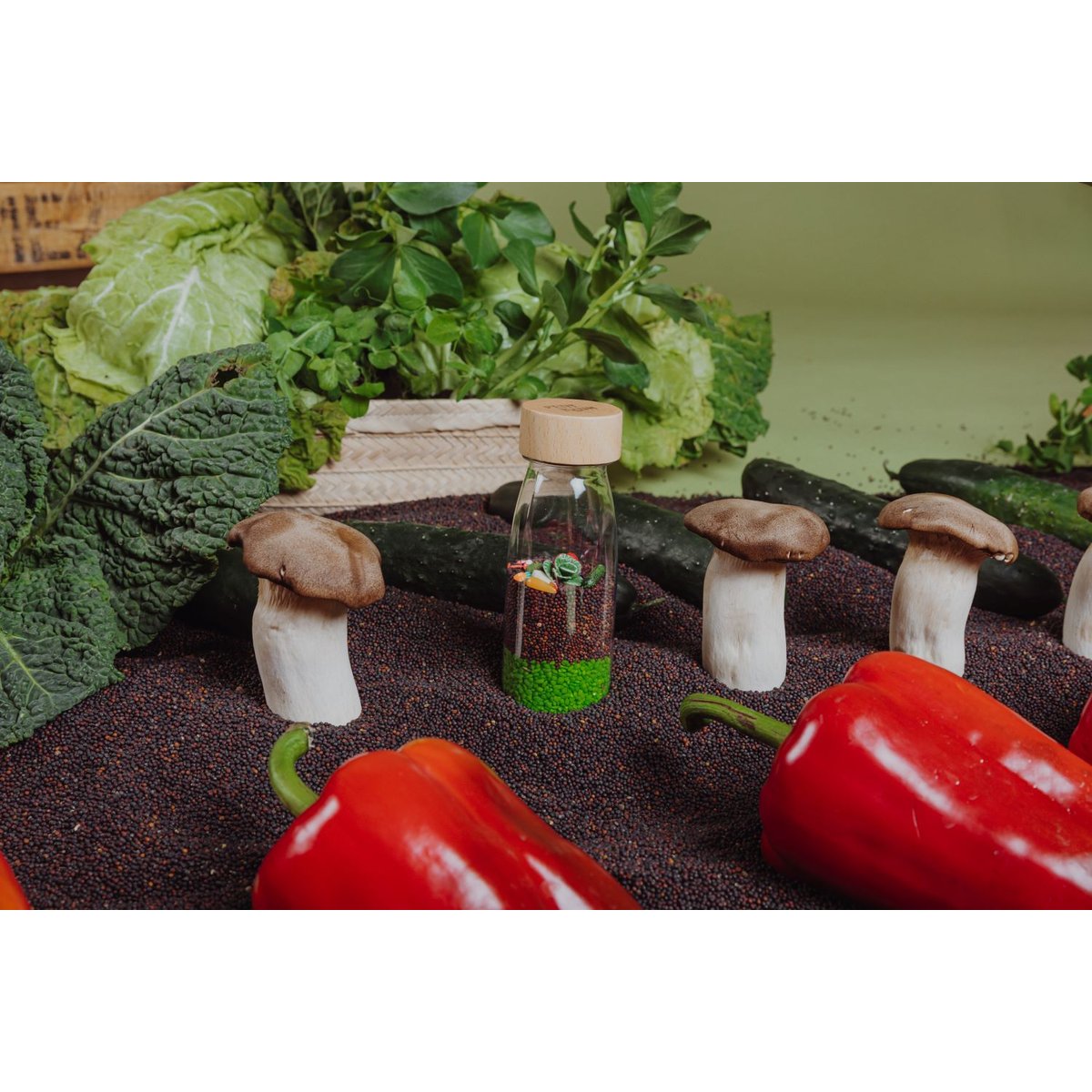 Bouteille sensorielle Légumes multicolore, PETIT BOUM