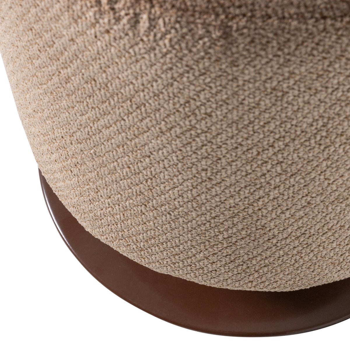 Pouf pivotante en bouclé ISLEN marron, WOOOD