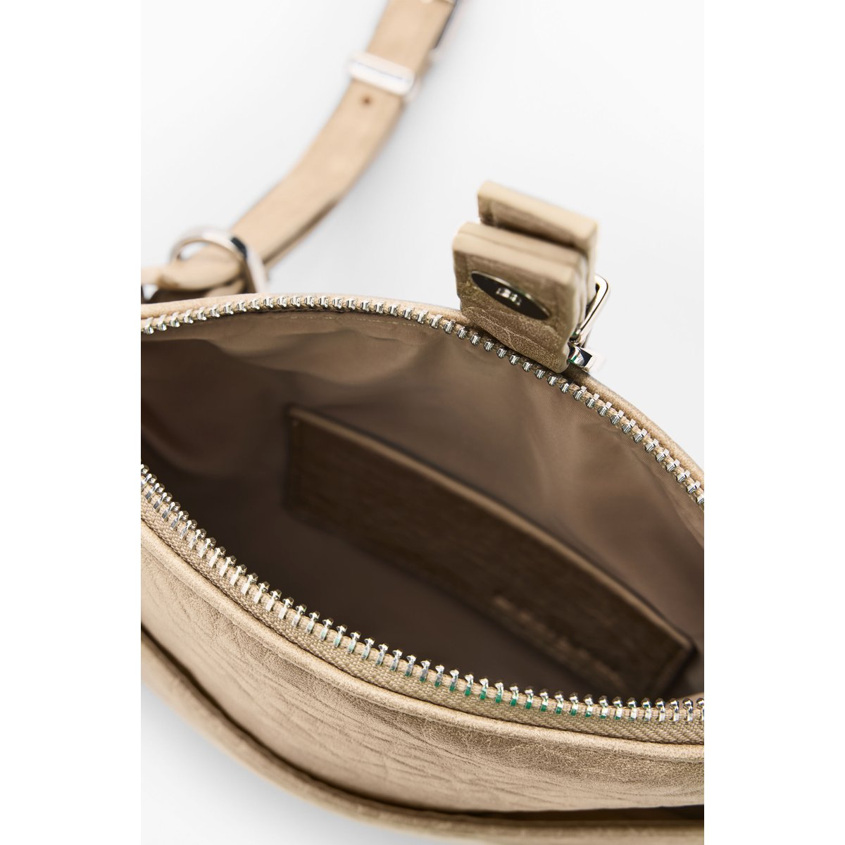 Grand portefeuille bandoulière beige, DESIGUAL