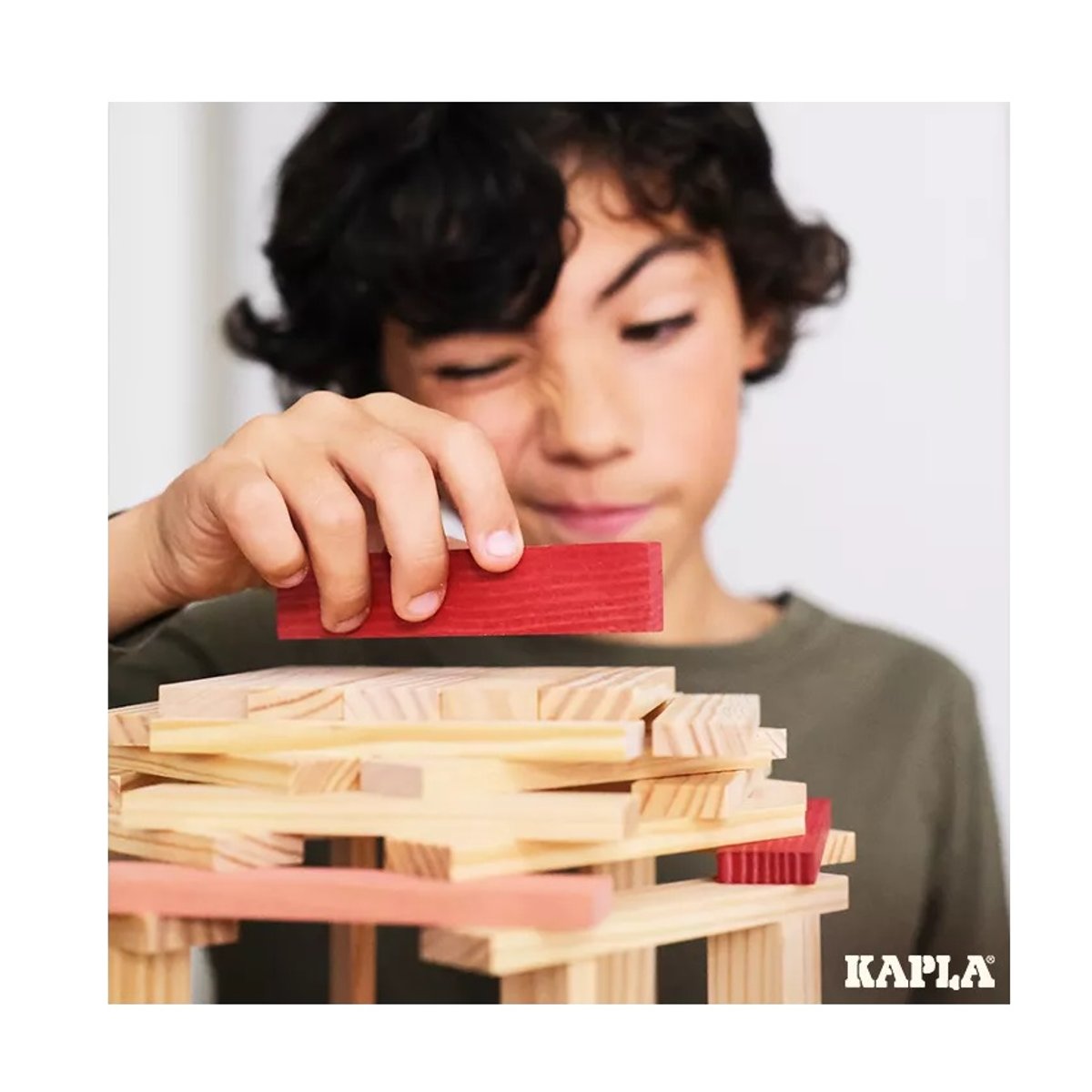 Baril Kapla 120 planchettes bleu rose rouge, KAPLA