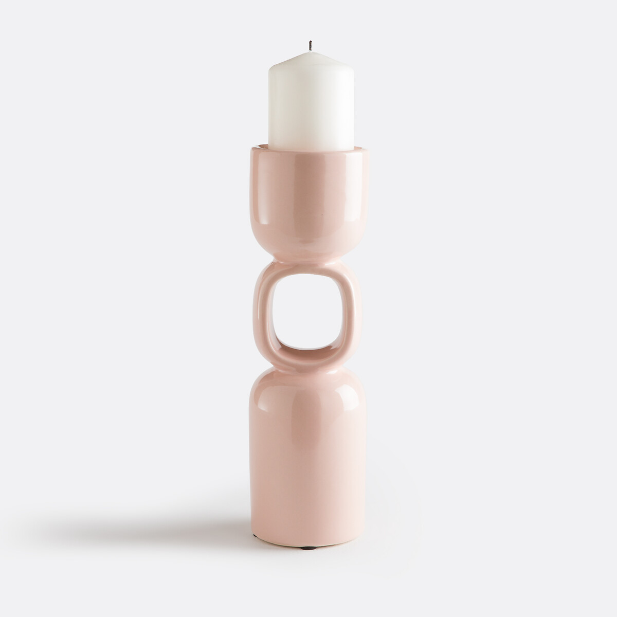Candelabro escultórico de cerámica, altura de 31 cm, FOMEA beige rosa, LA REDOUTE INTERIEURS