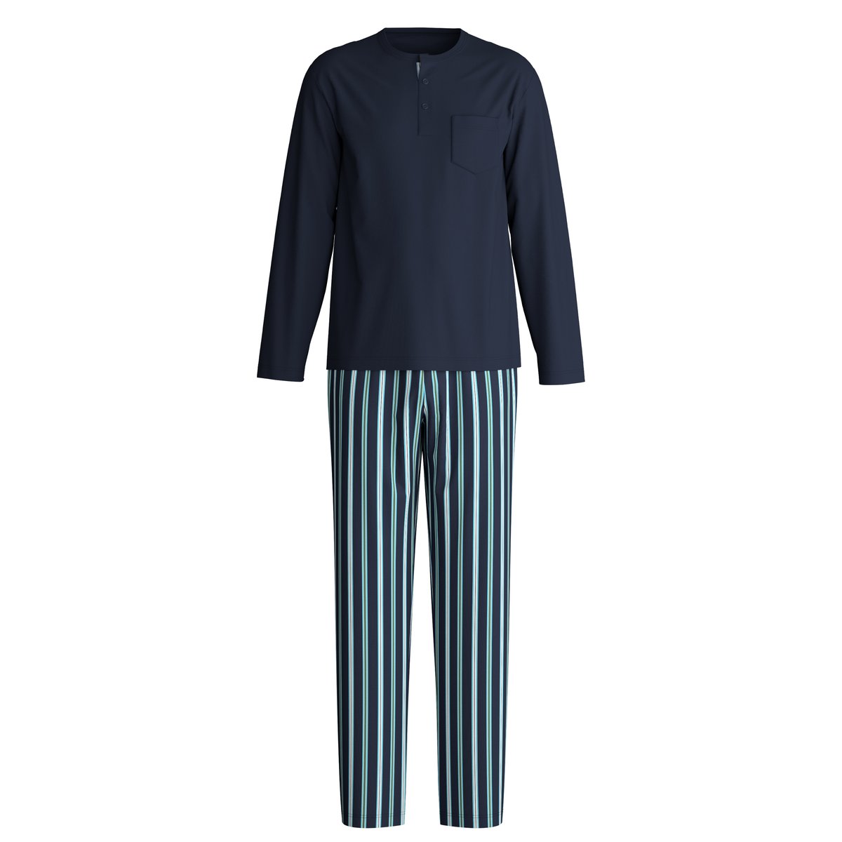 Pyjama manches longues Coton RELAX CHOICE saphir bleu, CALIDA