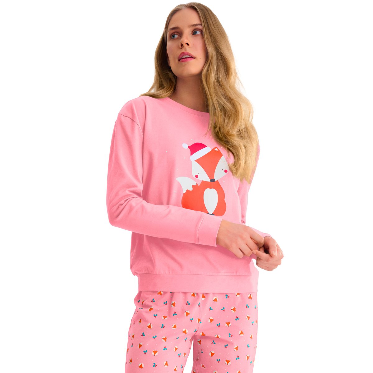 Pyjama pantalon jogger top M.longues FOXY rose, LISCA