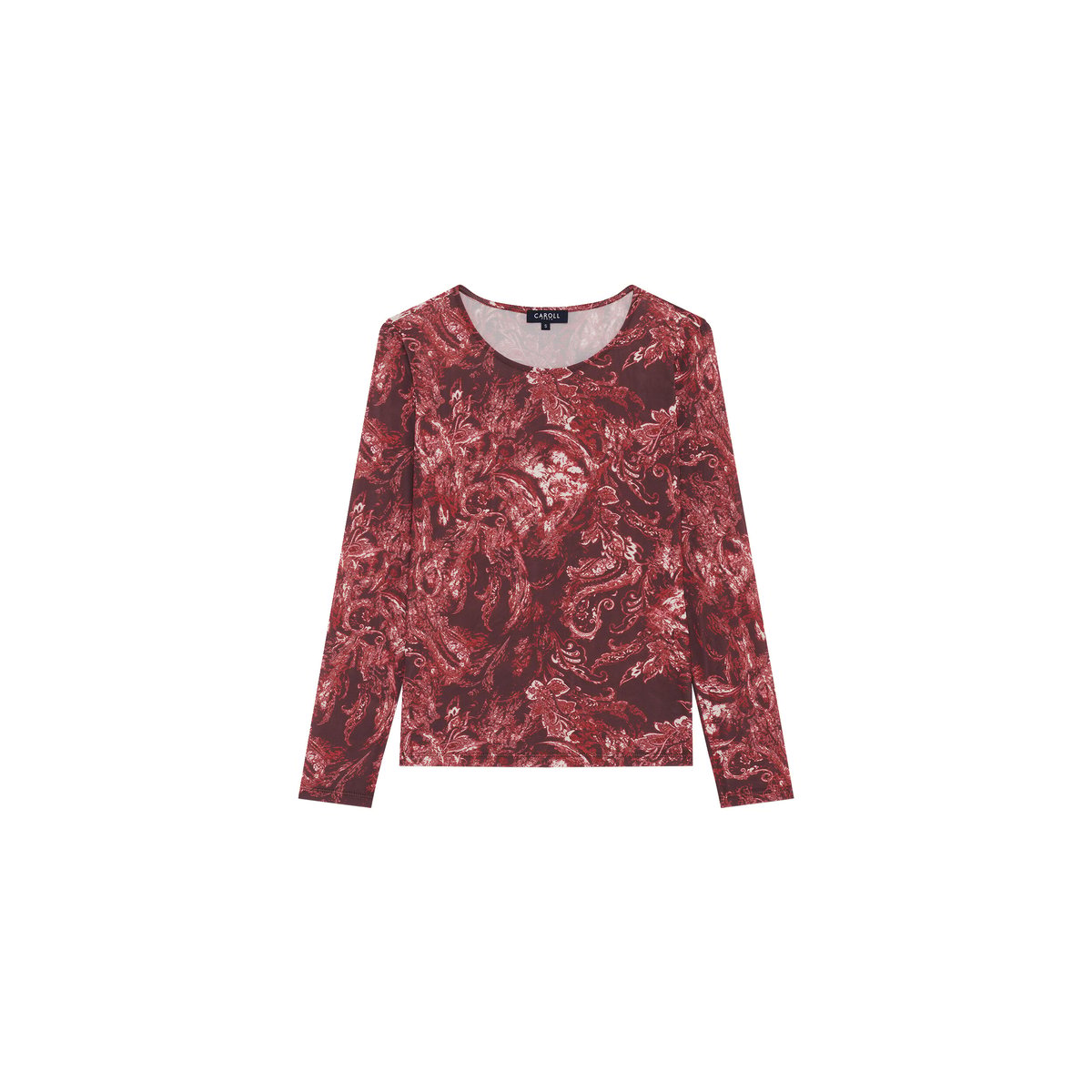 T-shirt cintré col rond TMERYL rouge, CAROLL