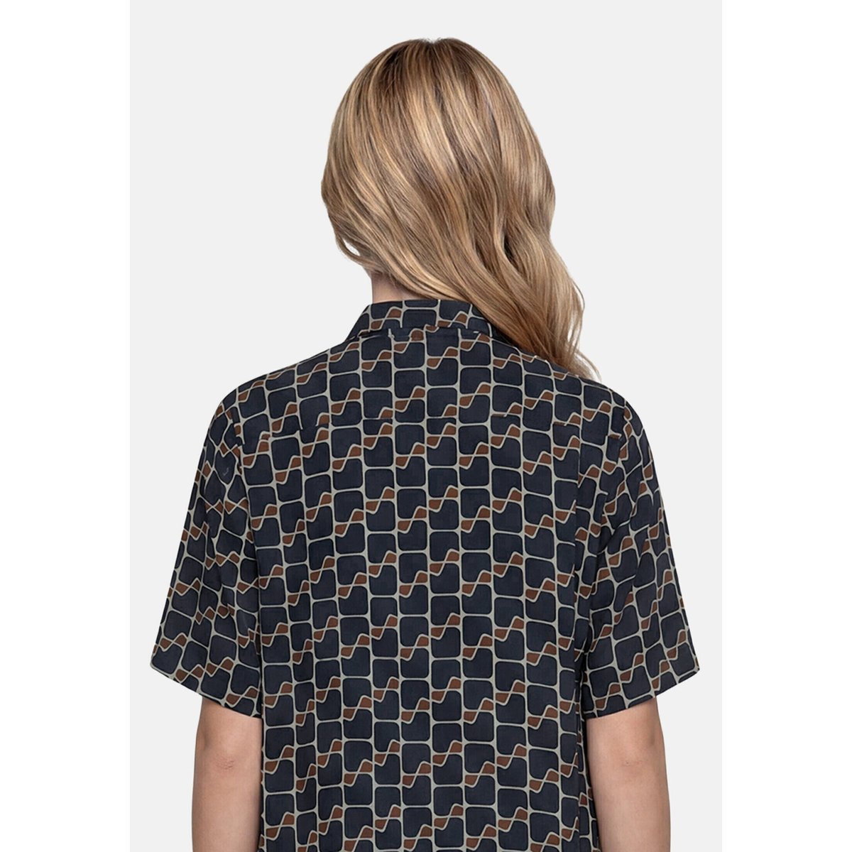 Robe-chemisier à impression dark blue/brown, BETTY BARCLAY