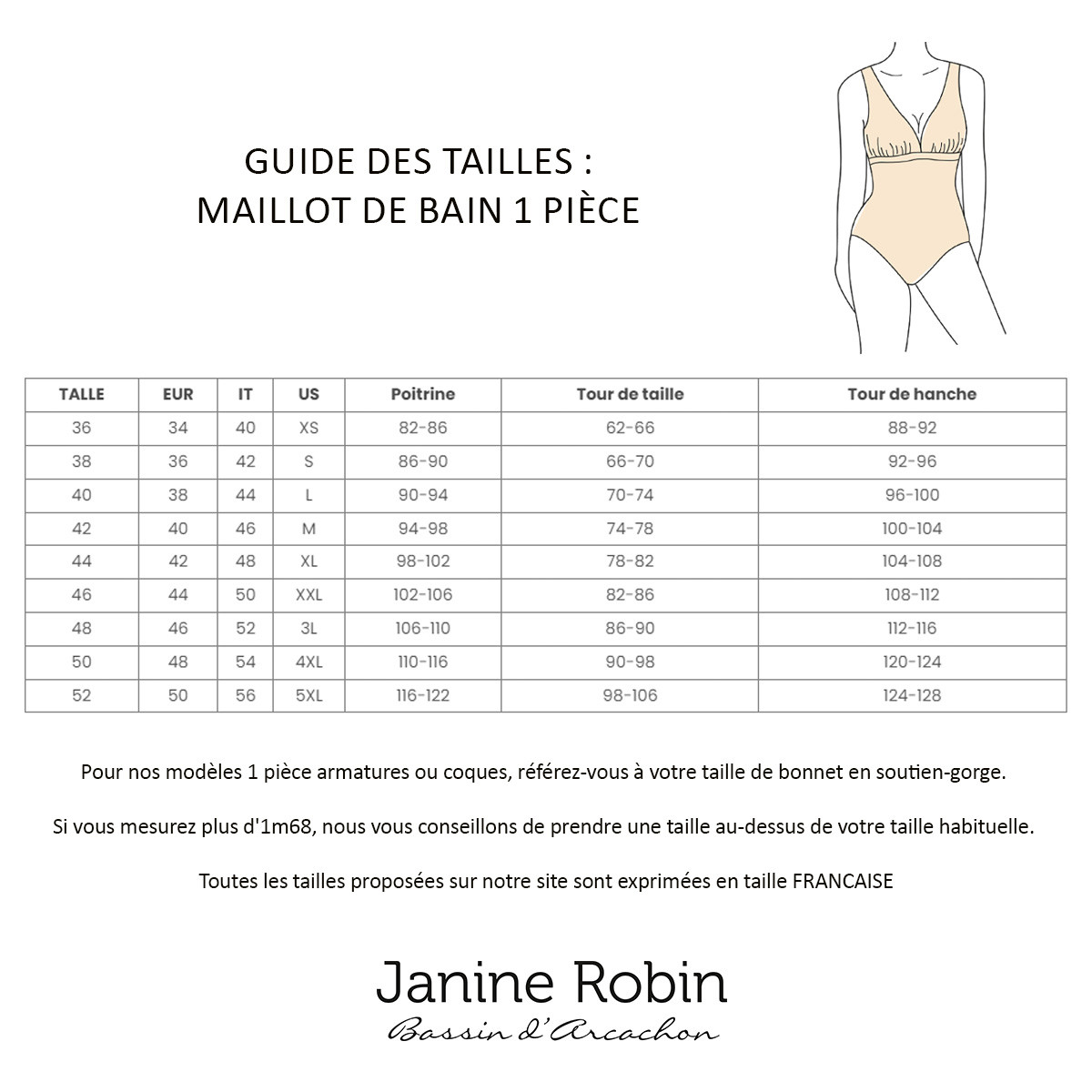 Maillot de bain 1 pièce coques amovibles NOUMEA bleu, LAURA BY JANINE ROBIN