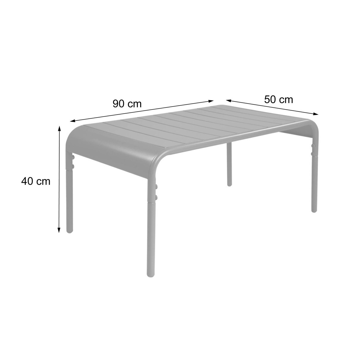 Table basse de jardin rectangulaire acier AMÉLIA anthracite, SWEEEK