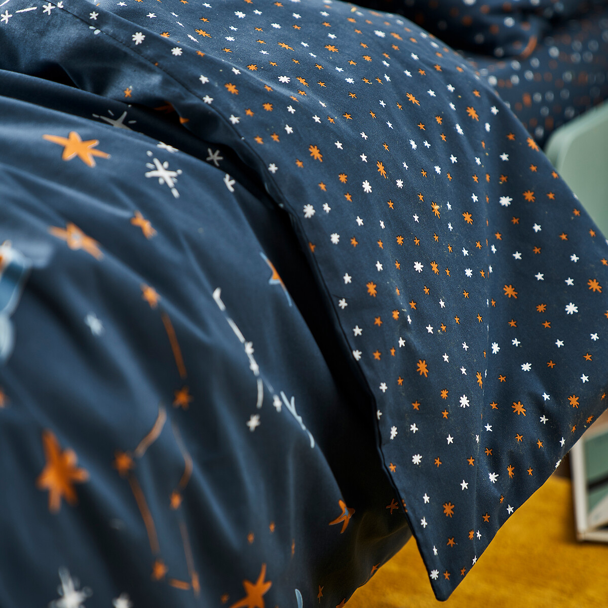 Housse de couette coton, Gaston imprimé bleu, LA REDOUTE INTERIEURS