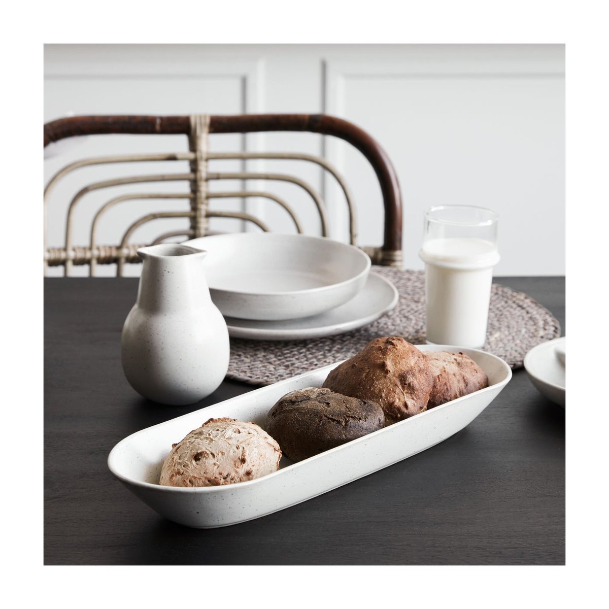 Plat de Service 12 x 35 cm Pion blanc, HOUSE DOCTOR