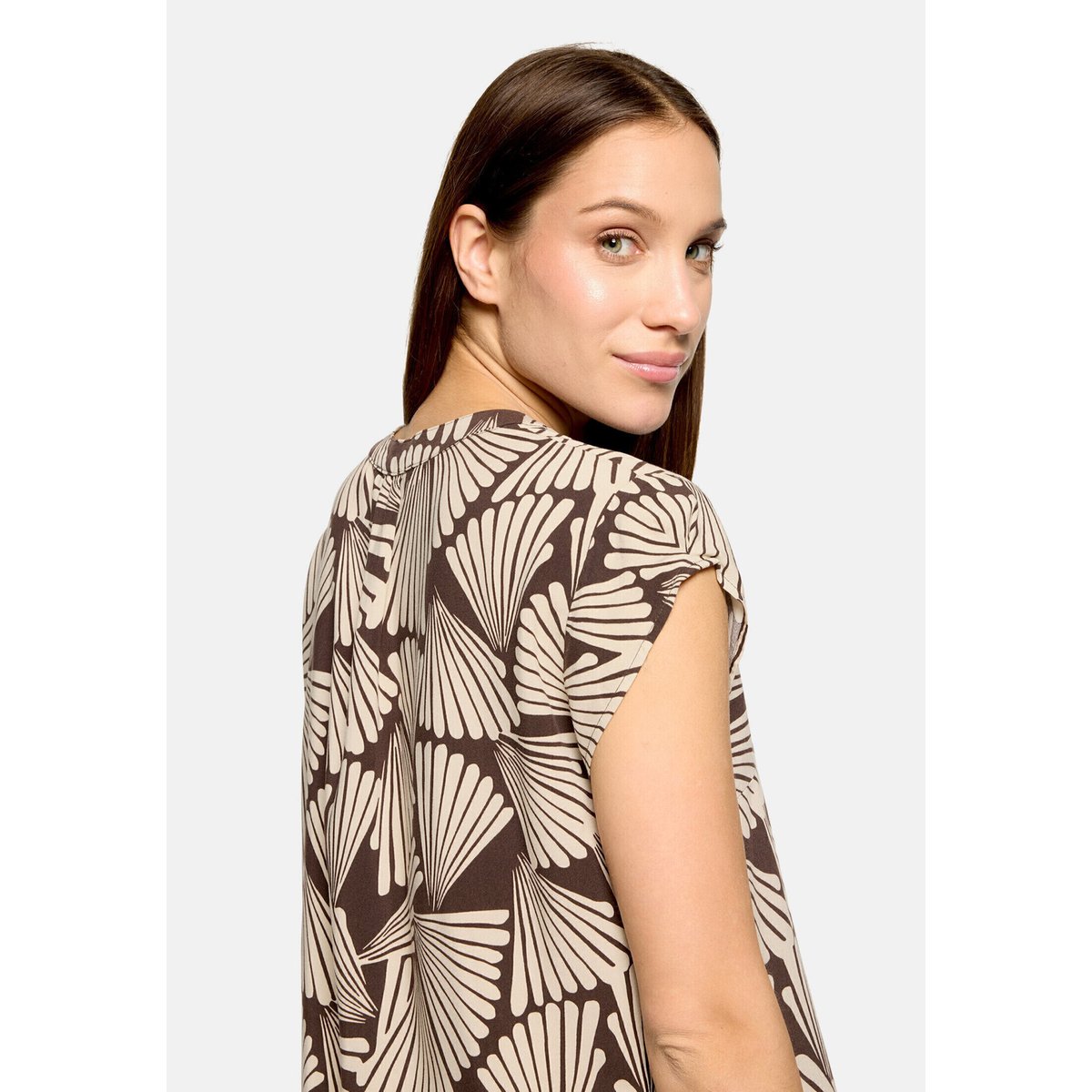 Tunique manches courtes marron/beige, BETTY BARCLAY