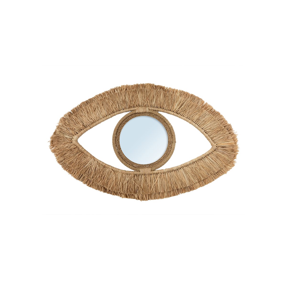 Miroir en raphia RAFFIA beige, BAZAR BIZAR