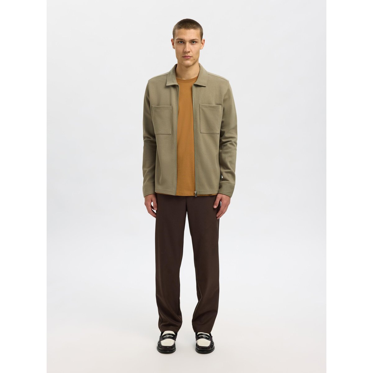 Blouson En Molleton vetiver, SELECTED
