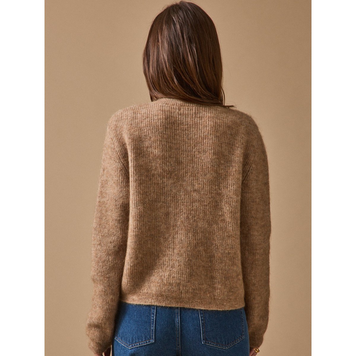 Gilet avec laine et mohair camel, CYRILLUS