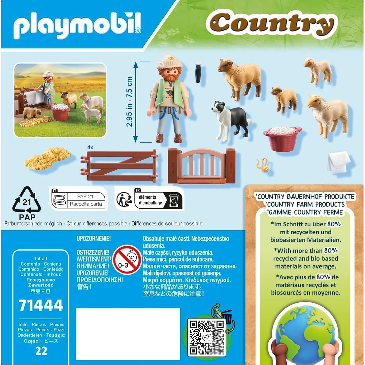Berger avec moutons multicolore, PLAYMOBIL