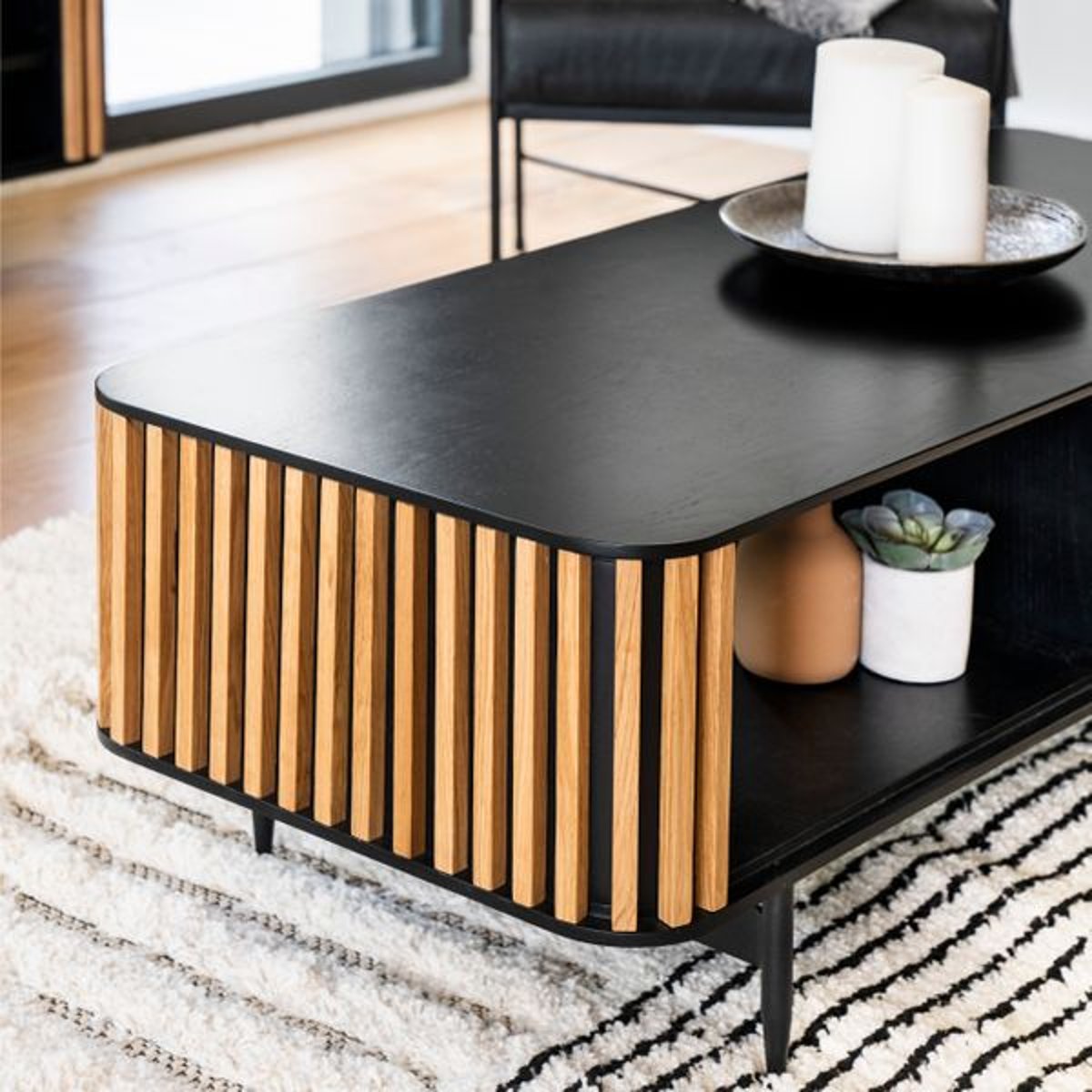 Table basse rectangulaire noir carbone, ZAGO