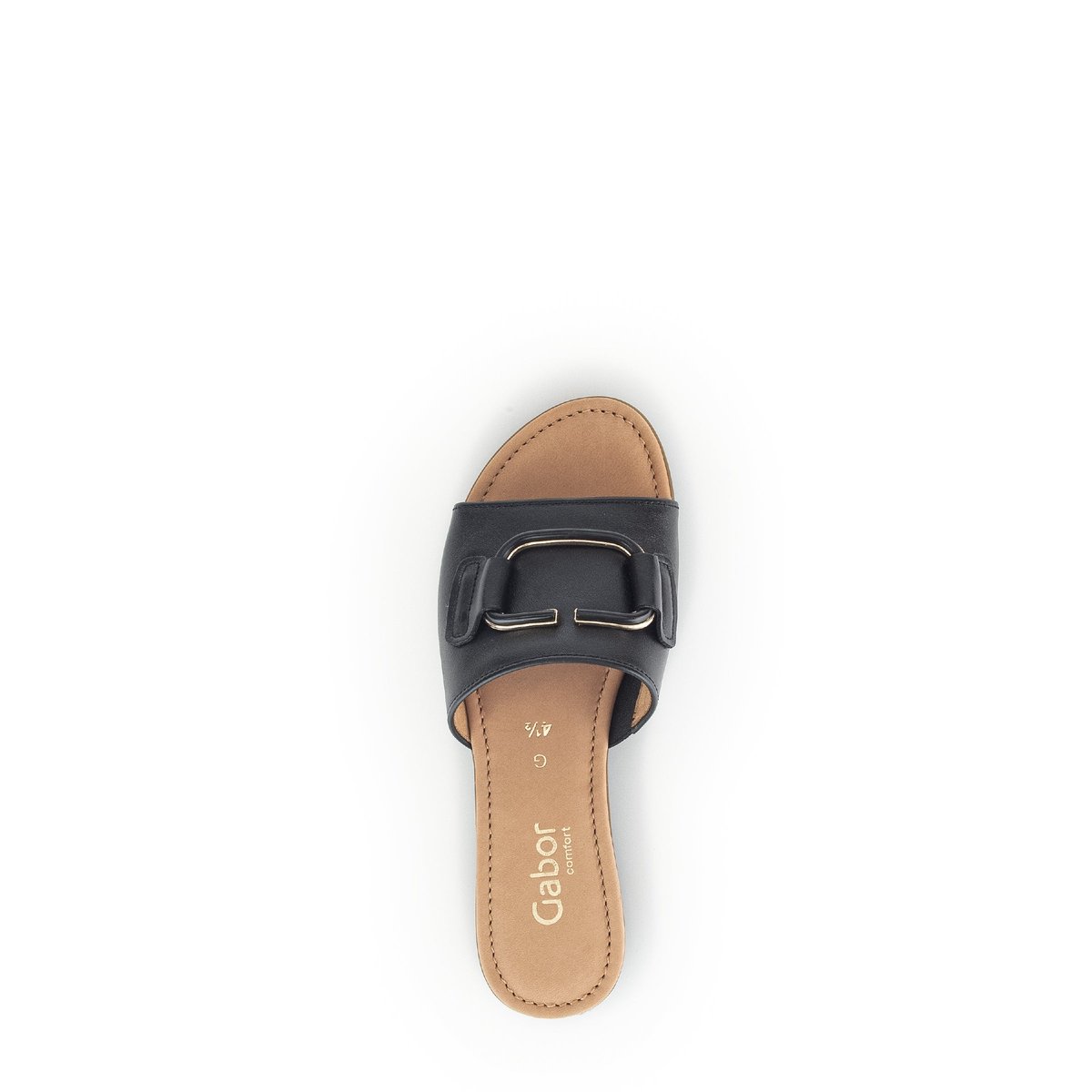 Sandales en cuir lisse noir lisse, GABOR