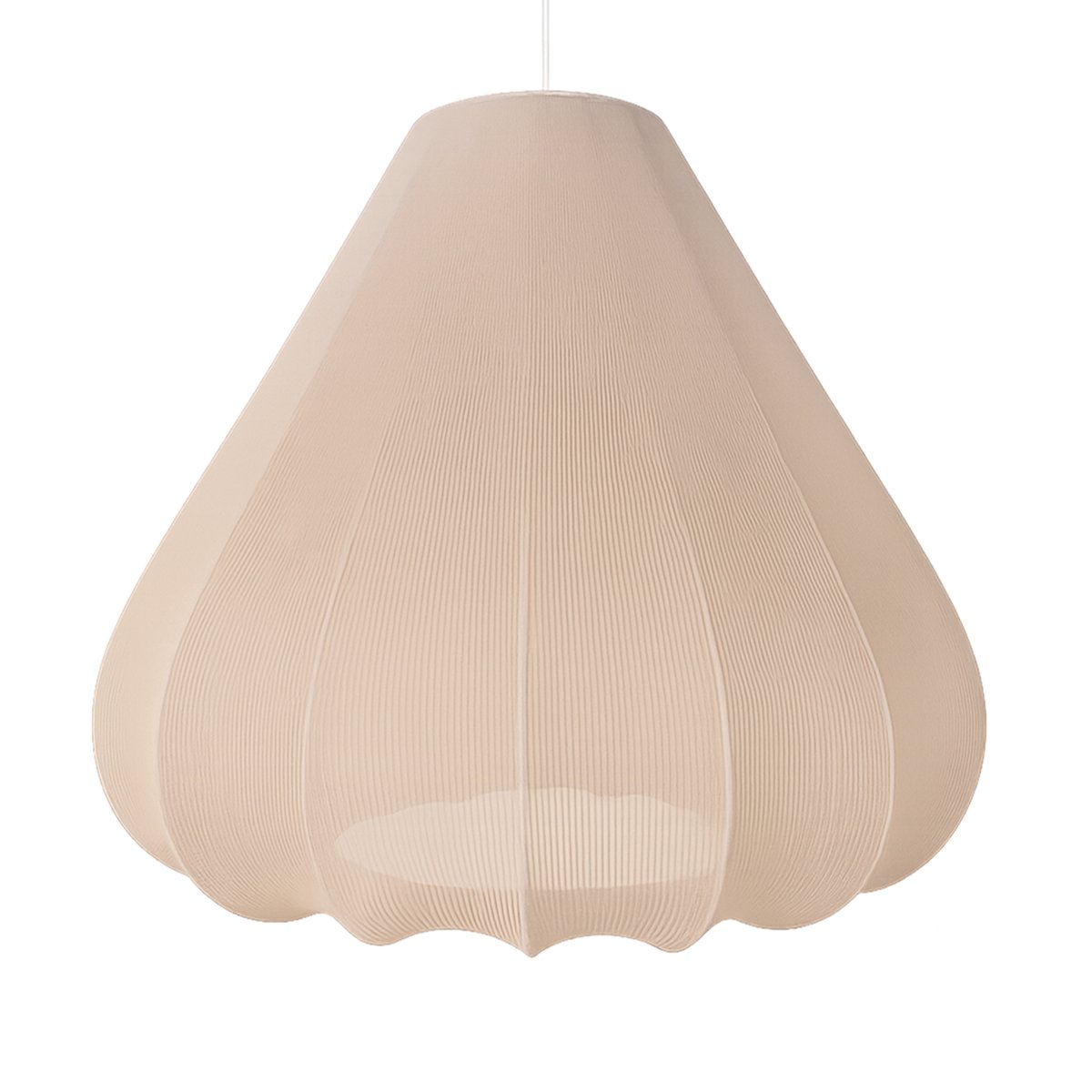 Abat-jour lanterne tissu texturé forme goutte beige, OPJET