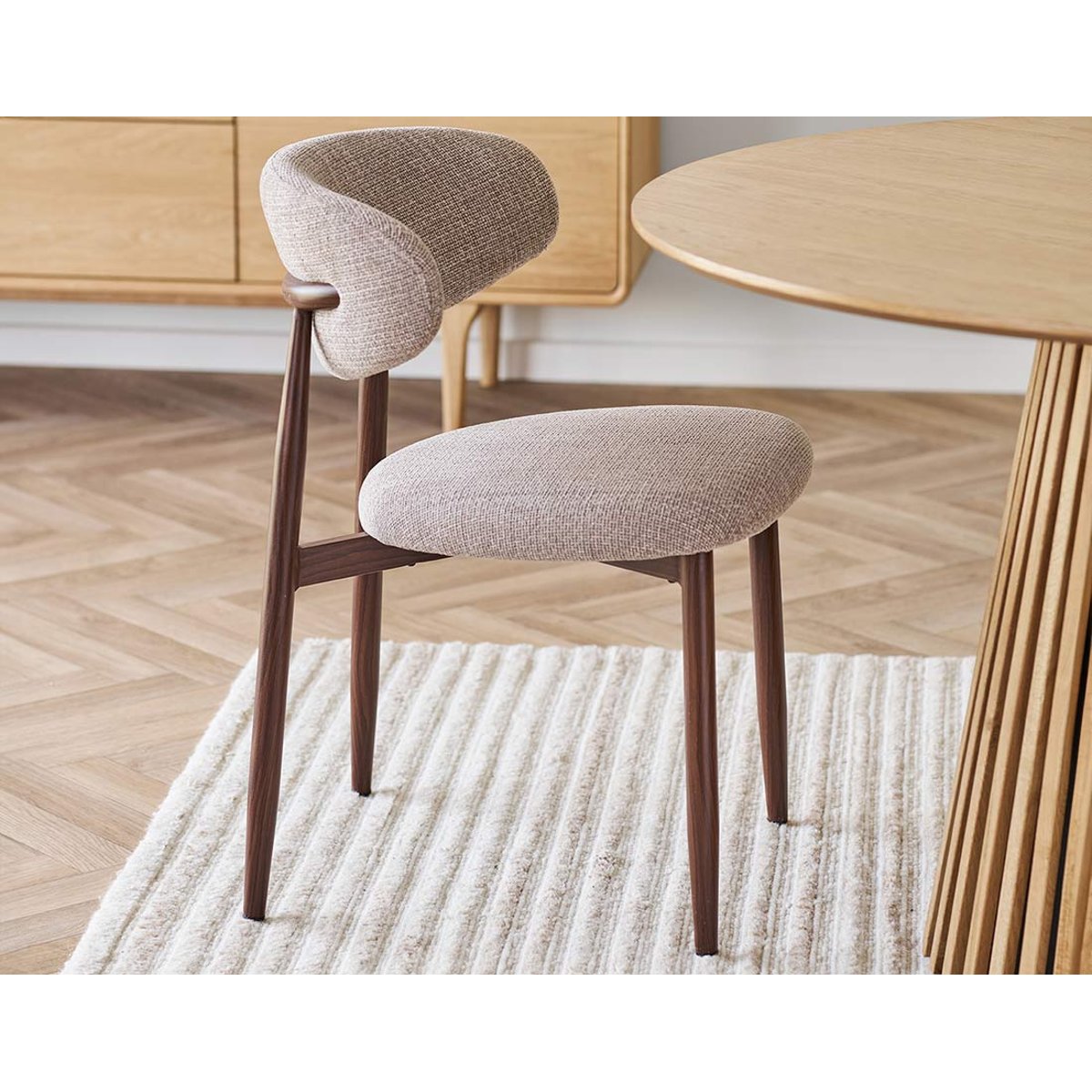 Lot de 2 chaises en tissu texturé, EDDIE marron / beige, BEST MOBILIER
