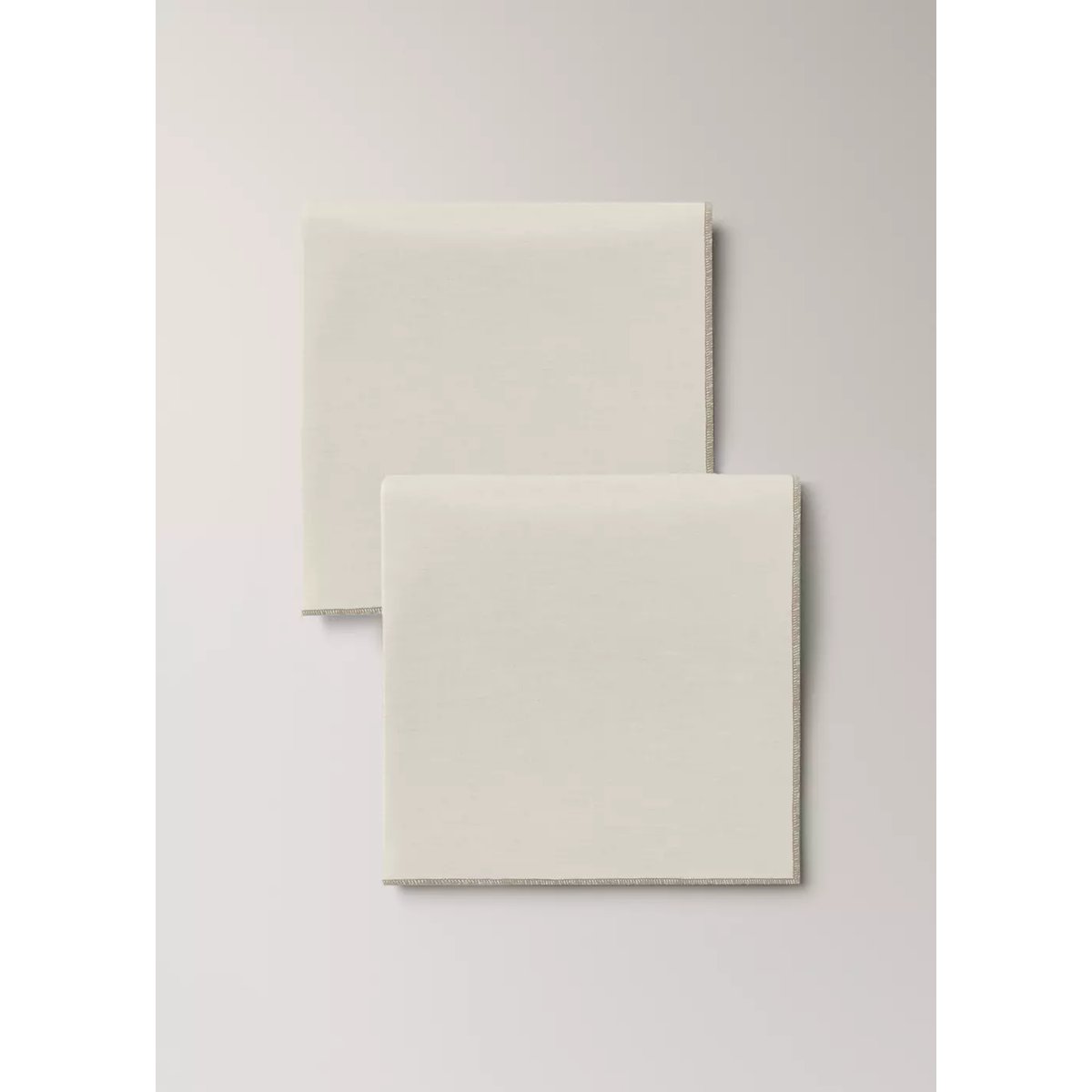 Serviettes de table 100 % lin overlock contraste blanc cassé, MANGO HOME