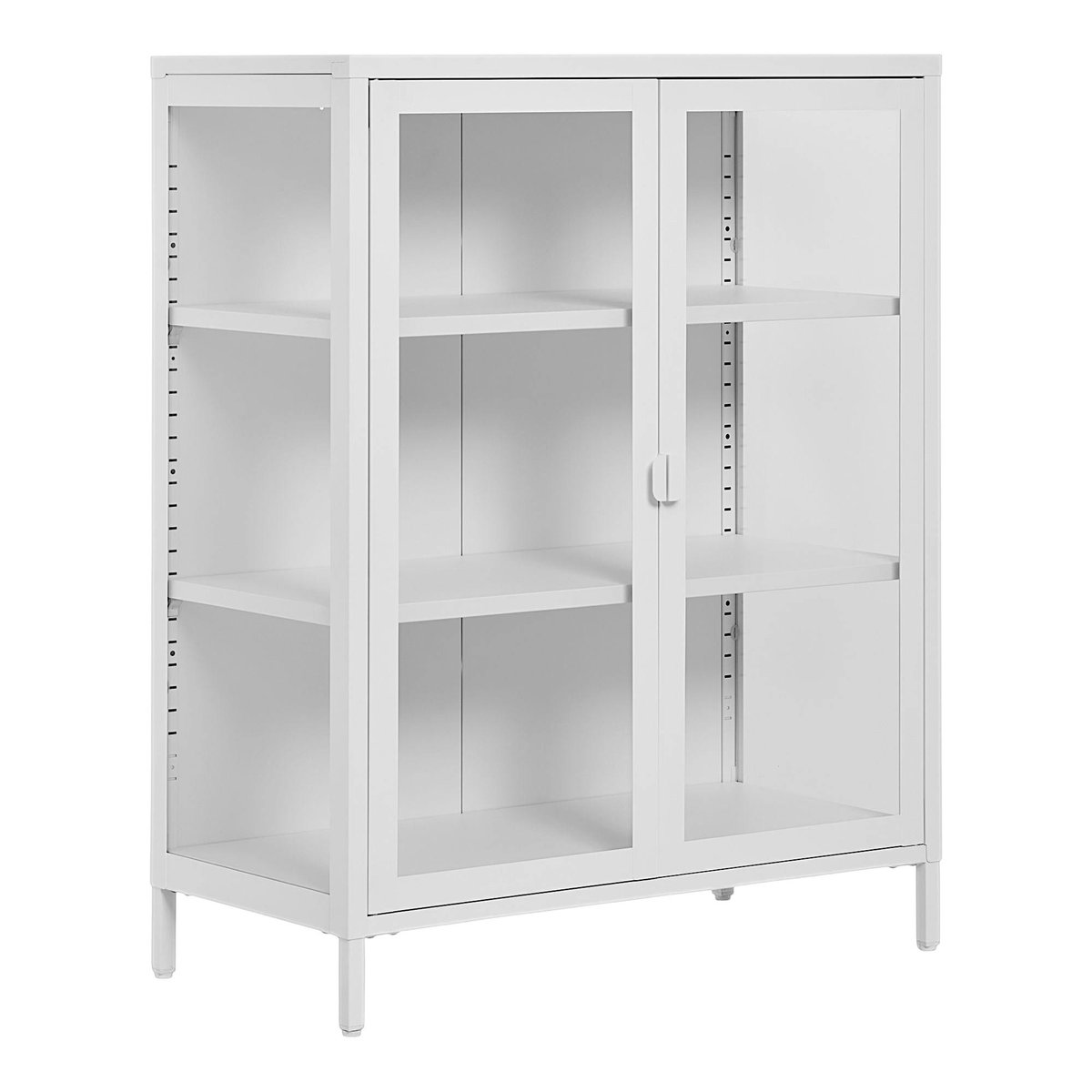 Meuble de rangement en métal, 2 portes vitrées ODENSE blanc, PIER IMPORT