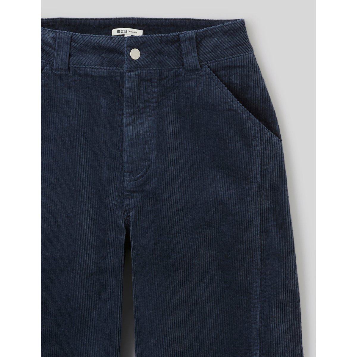 Pantalon balloon en velours bleu foncé, BZB
