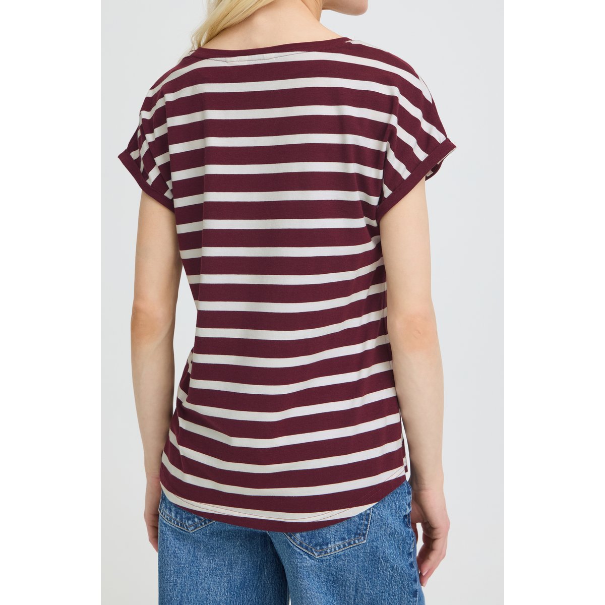 T-shirt rouge fig stripe, B.YOUNG