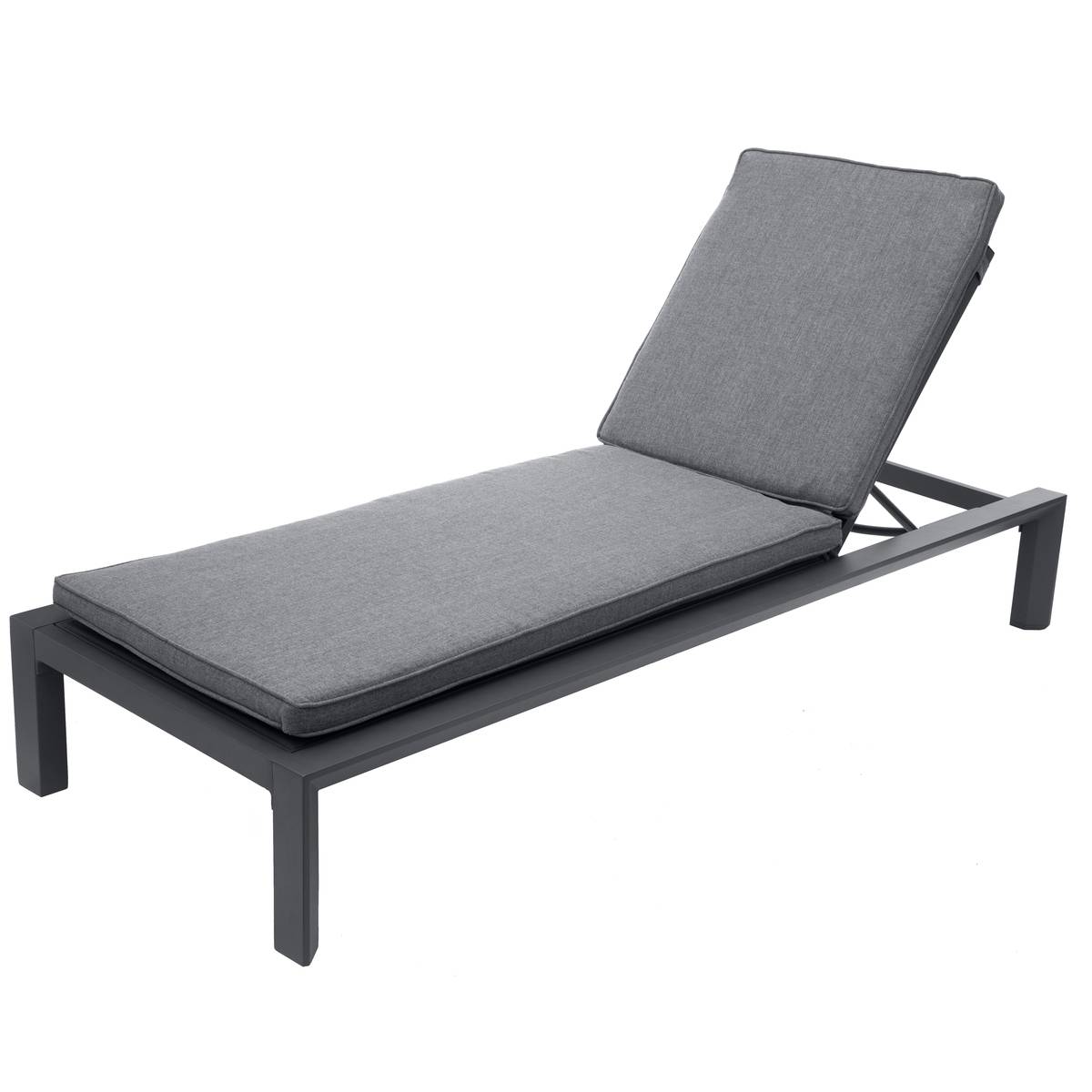 Lit de piscine 5 positions inclinable en aluminium ÉVASION anthracite et graphite, HESPERIDE