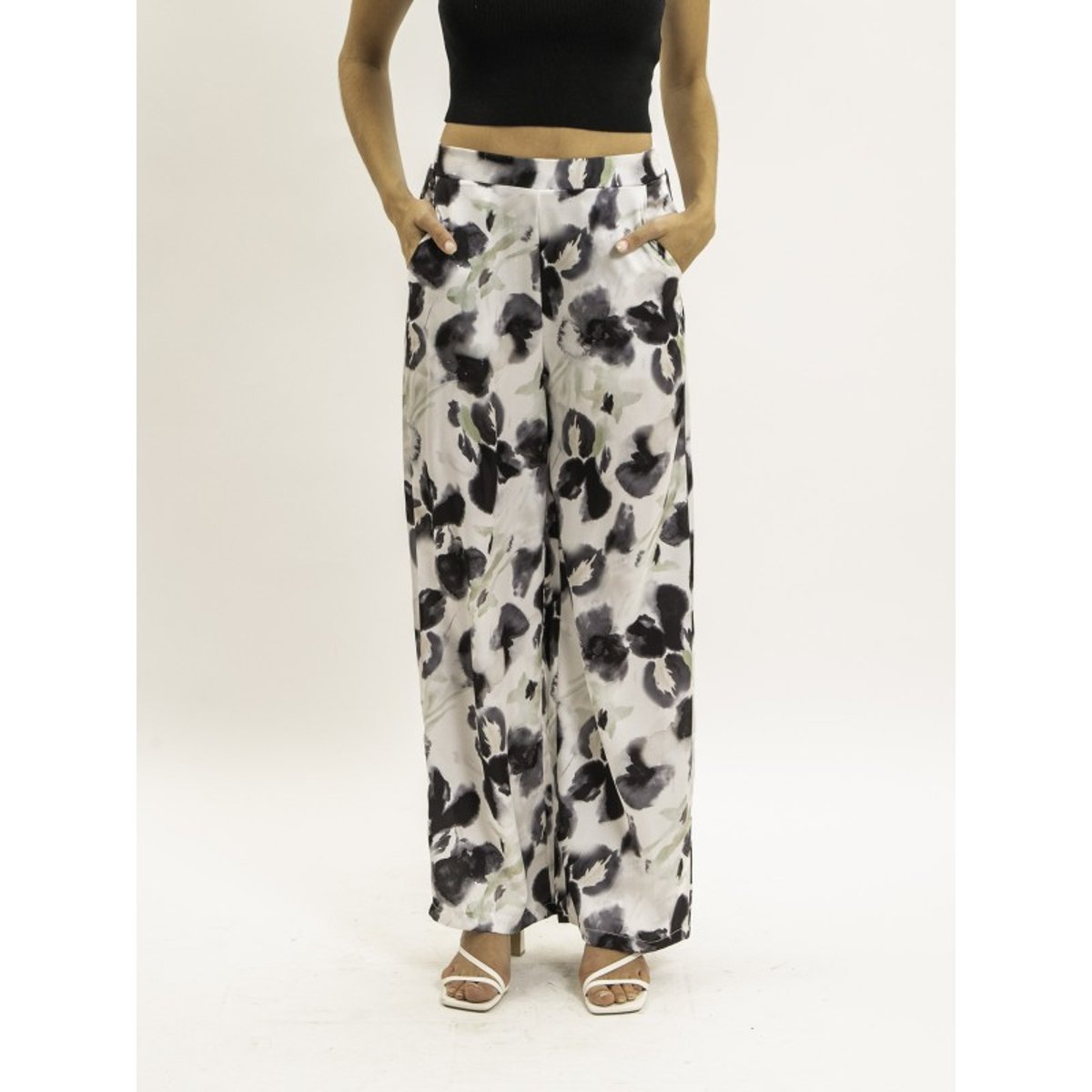 Pantalon Fluide Motifs Everly ecru, DONA LISA